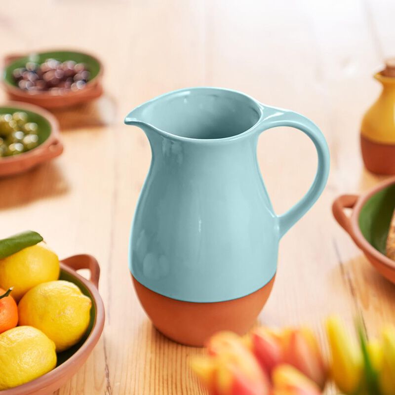 Dexam Sintra Glazed Terracotta Jug - Duck Egg image number 1